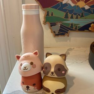 Rare Starbucks happy animals stainless steel 16oz bottle with changeable heads